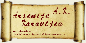Arsenije Korovljev vizit kartica
